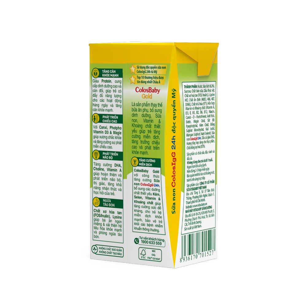  Sữa Bột Pha Sẵn ColosBaby Gold 110ml - Thùng 48 Hộp 