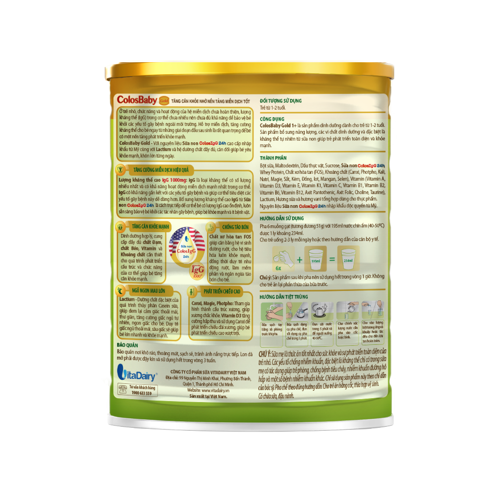  Sữa bột ColosBaby Gold 1+ 800g 