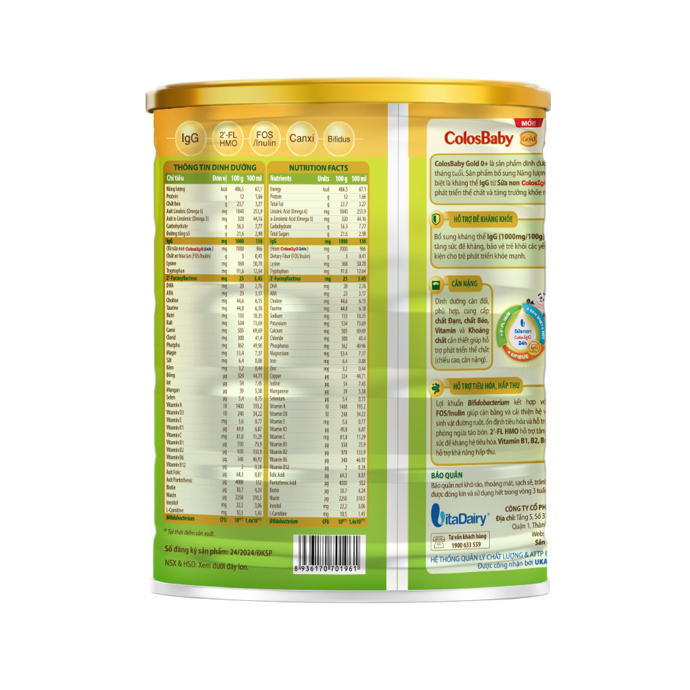  SPDD công thức ColosBaby Gold 0+ 800g - (Mới) 