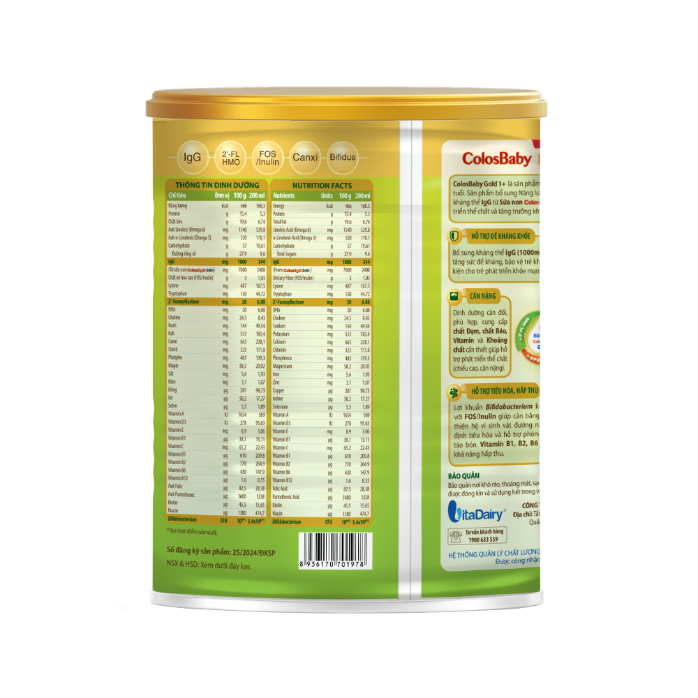  SPDD công thức ColosBaby Gold 1+ 400g - (Mới) 