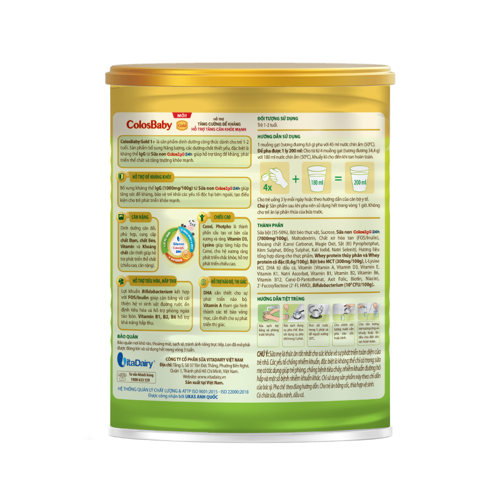  SPDD công thức ColosBaby Gold 1+ 400g - (Mới) 