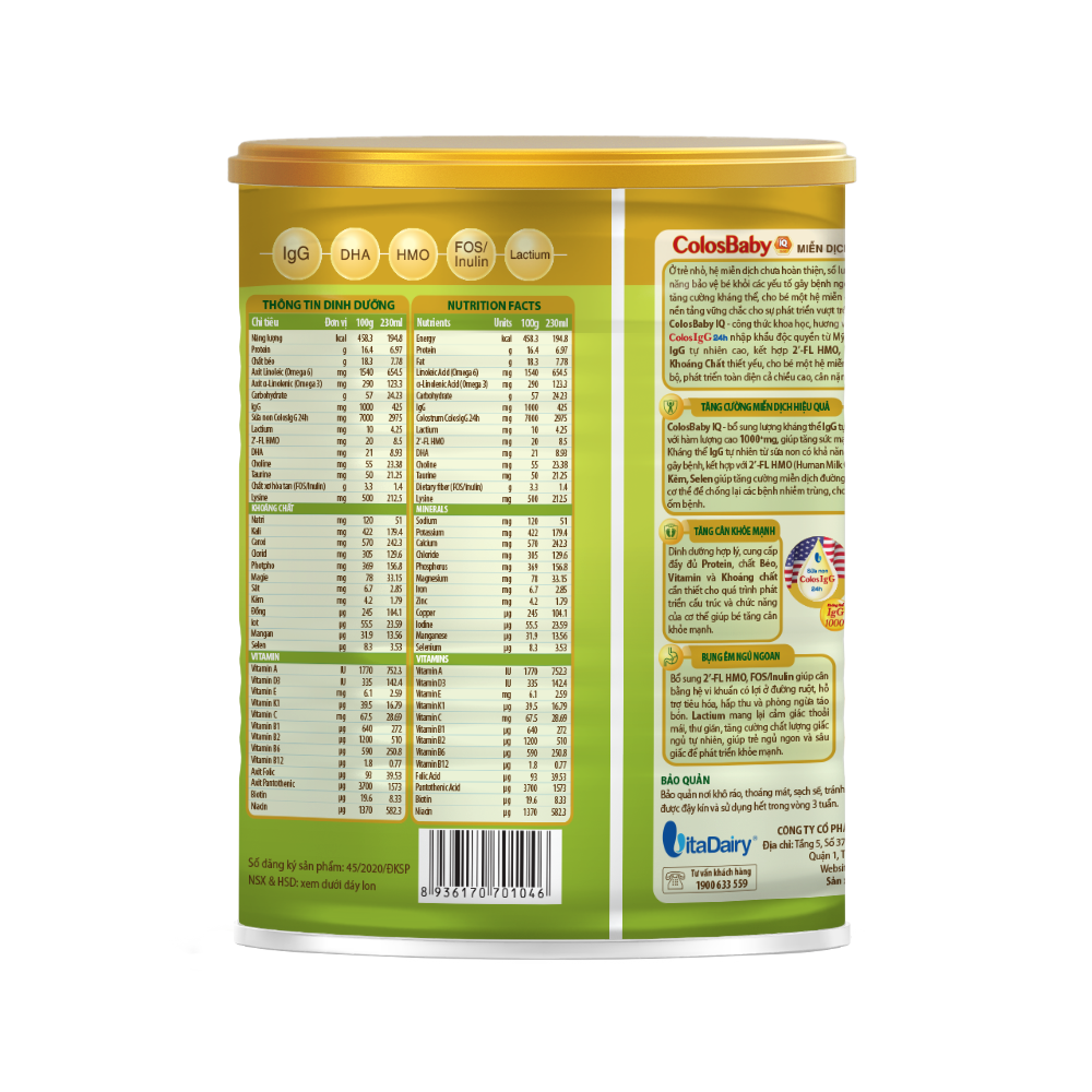  Sữa bột ColosBaby IQ Gold 1+ 400g 