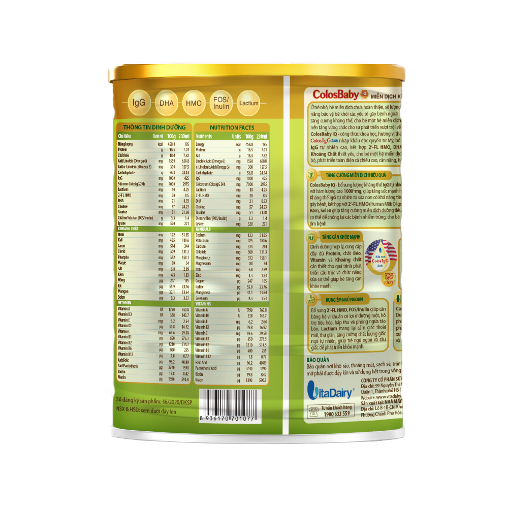  Sữa bột ColosBaby IQ Gold 2+ 800g 
