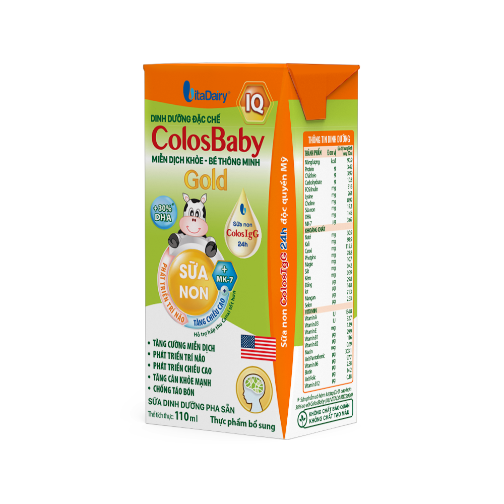  Sữa Bột Pha Sẵn ColosBaby IQ Gold 110ml - Thùng 48 Hộp 