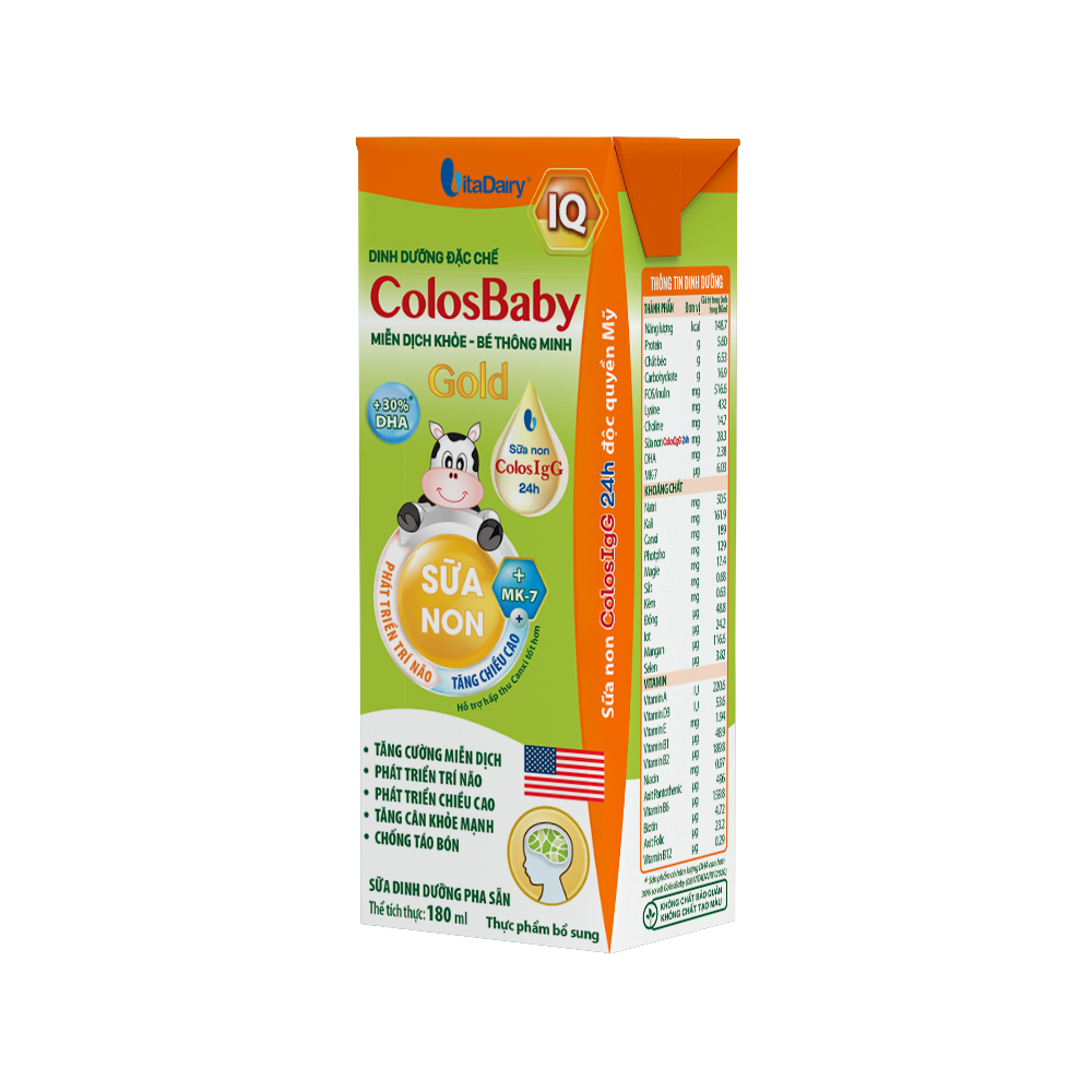  Sữa Bột Pha Sẵn ColosBaby IQ Gold 180ml - Thùng 48 Hộp 
