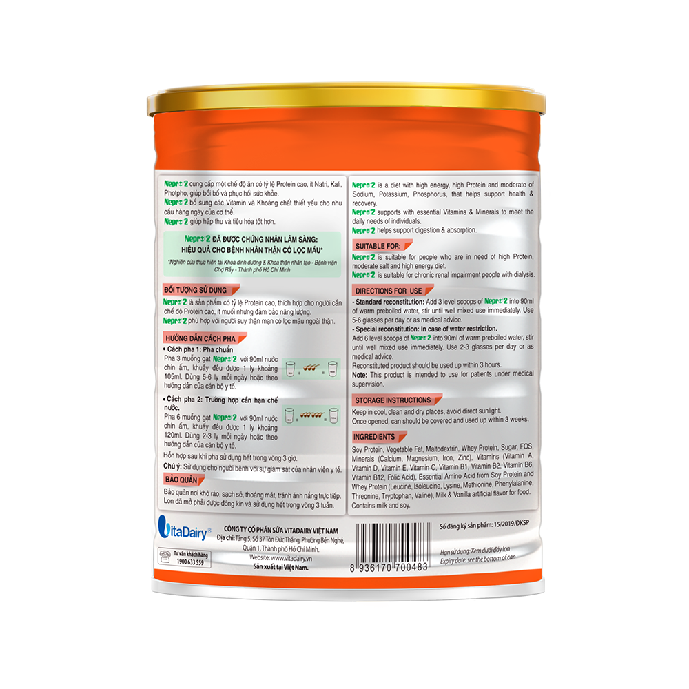  Thực Phẩm Dinh Dưỡng Nepro 2 900g 