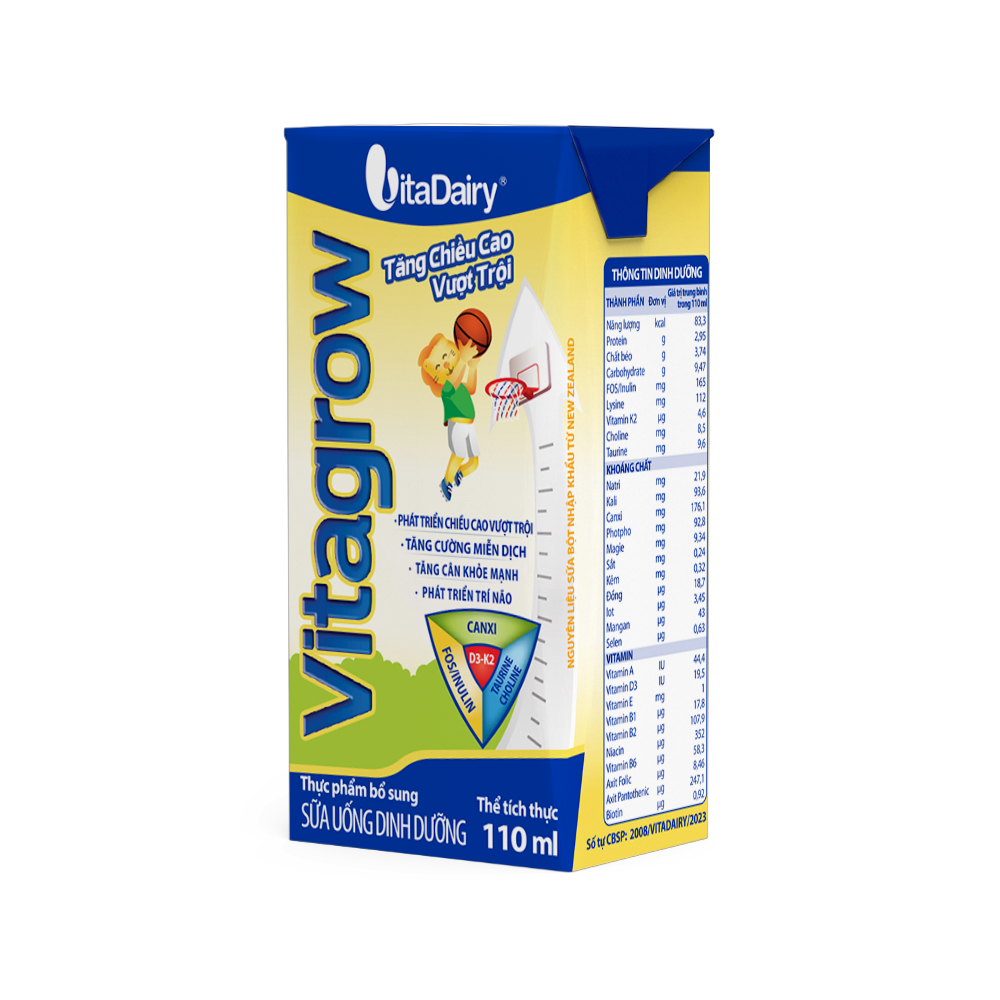  Sữa Uống Dinh Dưỡng Vitagrow 110ml - Thùng 48 hộp 
