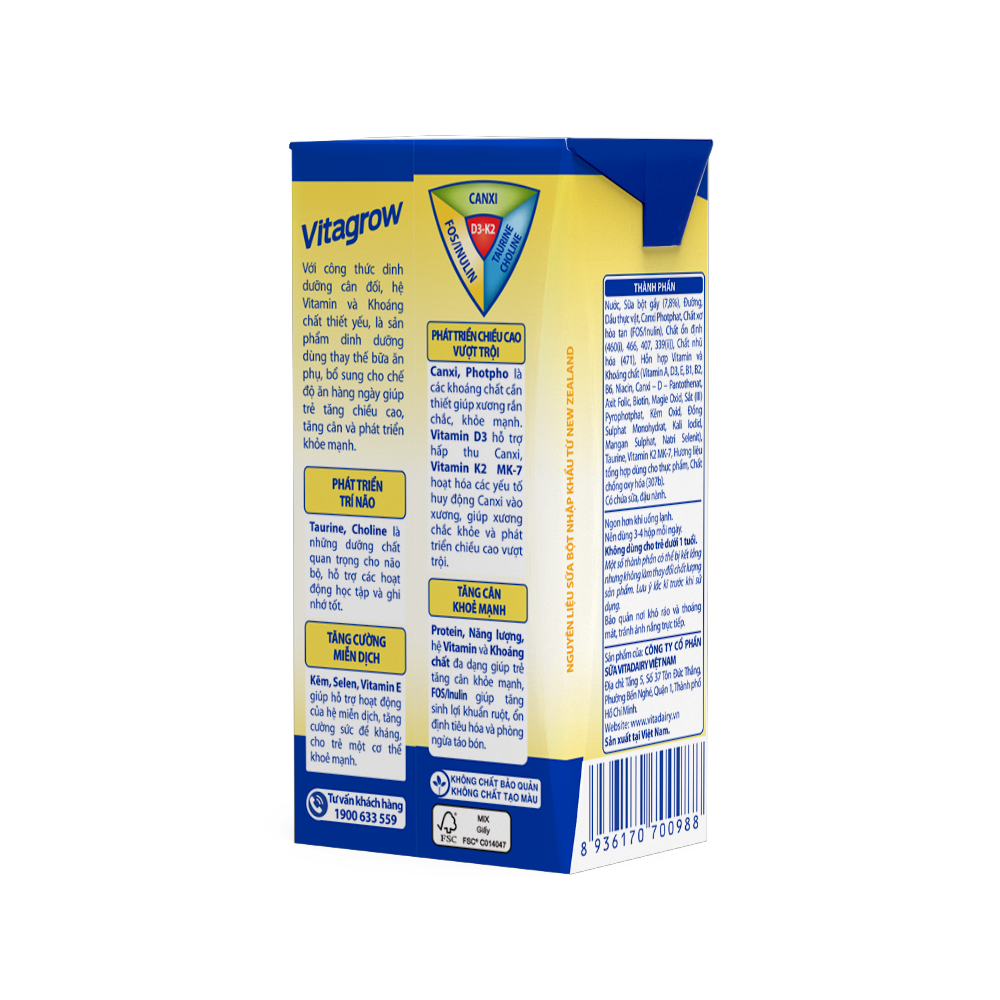  Sữa Uống Dinh Dưỡng Vitagrow 110ml - Thùng 48 hộp 