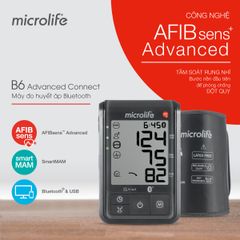 Máy Đo Huyết Áp Bắp Tay Microlife B6 ADVANCED CONNECT, Cảnh Báo Rung Nhĩ 1 Lần Đo, Kết Nối Điện Thoại & Máy Tính