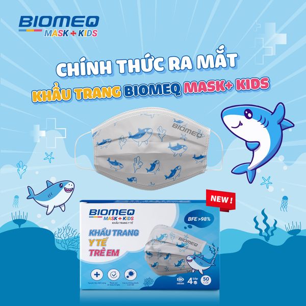 Khẩu trang BIOMEQ MASK+ KIDS HỘP 50 CÁI