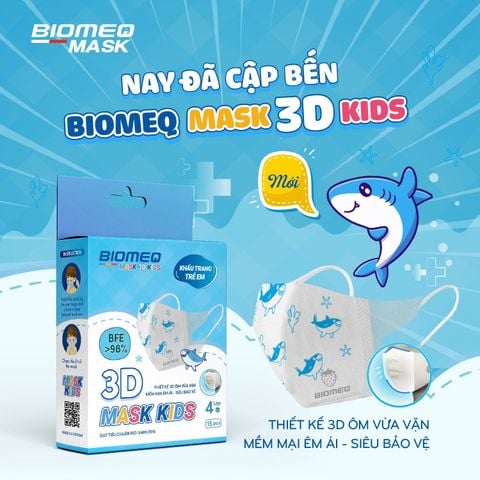 Khẩu trang BIOMEQ 3D KIDS HỘP 15 CÁI