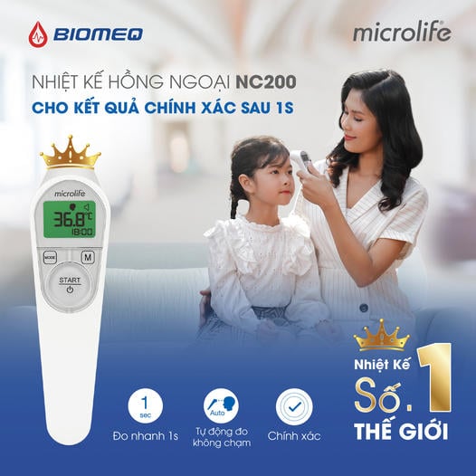 Nhiệt Kế Hồng Ngoại Đo Trán Microlife NC200