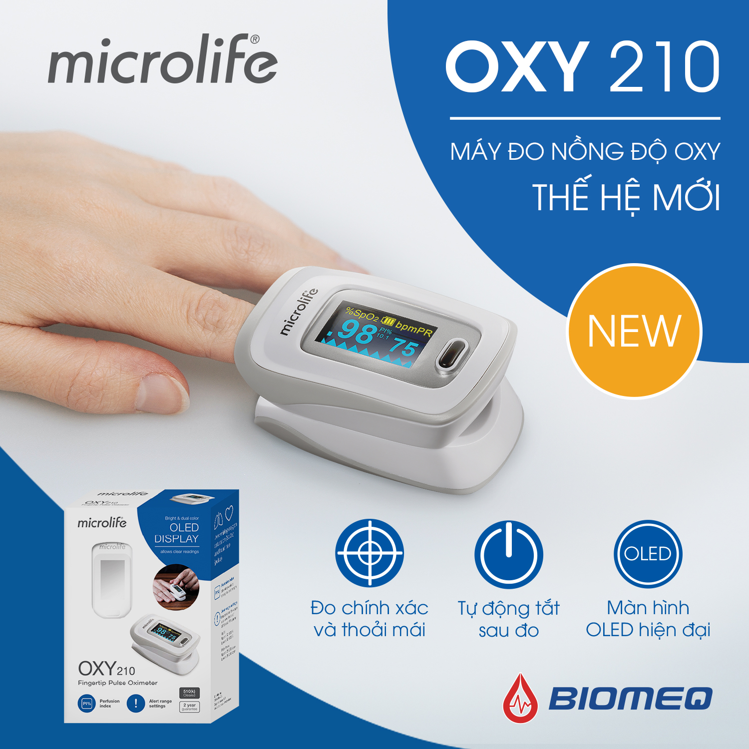 Máy Đo Nồng Độ Oxy Trong Máu MICROLIFE OXY210