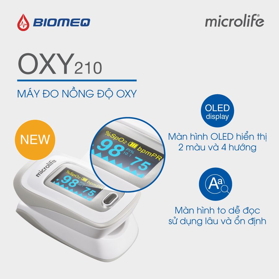 Máy Đo Nồng Độ Oxy Trong Máu MICROLIFE OXY210