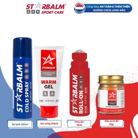 Bộ STARBALM Lắng Nghe Cơ Thể Gồm 4 sản phẩm: Xịt Lạnh, Gel Nóng, Chai Lăn, Cao Đỏ Starbalm, Đầy Đủ & Tiện Lợi