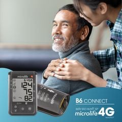 Máy Đo Huyết Áp Bắp Tay Microlife B6 ADVANCED CONNECT, Cảnh Báo Rung Nhĩ 1 Lần Đo, Kết Nối Điện Thoại & Máy Tính