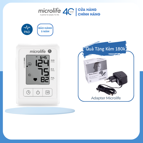 Máy Đo Huyết Áp Điện Tử Bắp Tay Microlife B1 Classic Tặng 1 Adapter Microlife