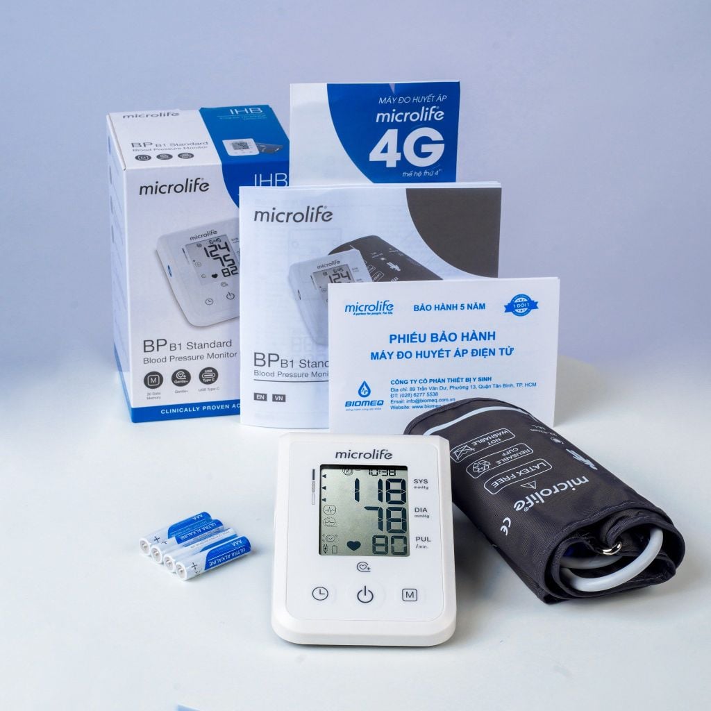 Máy Đo Huyết Áp Điện Tử Bắp Tay B1 Standard Công Nghệ IHB Phát Hiện Nhịp Tim Không Đều