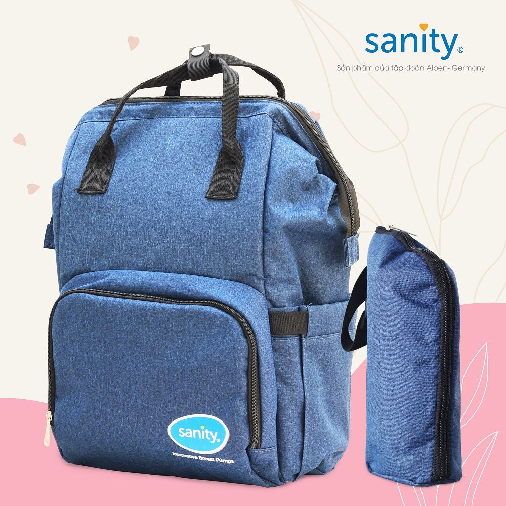 Bộ quà cho mẹ  trị giá1.100.000đ gồm Máy hâm sữa đôi BH9210 550k, Ba lô bỉm sữa Sanity 500k, Túi trữ sữa Sanity 50k