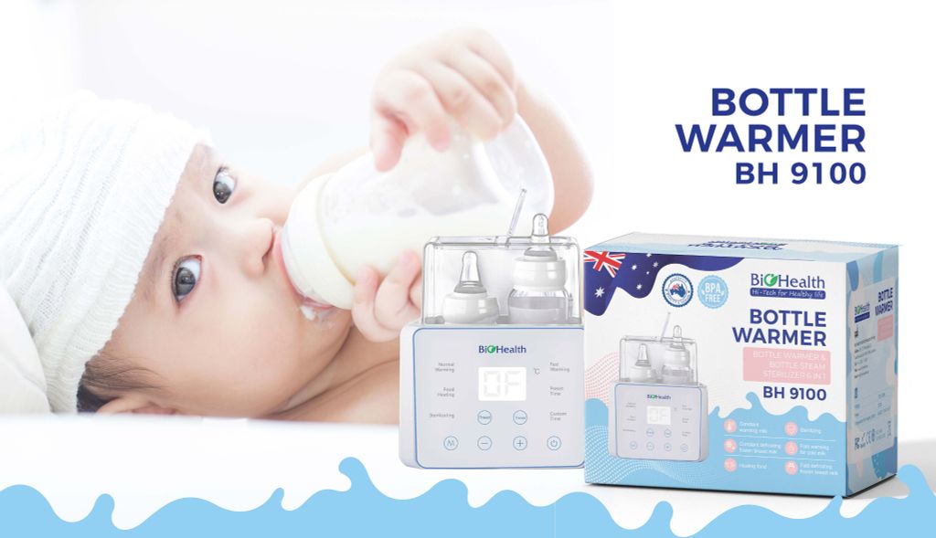 Máy hâm sữa tiệt trùng 2 bình BIOHEALTH BH9100