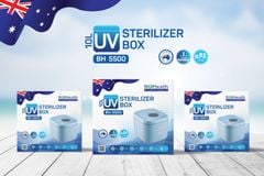 Máy tiệt trùng UV cửa trên 10L BioHealth BH5500, chứa được 11 bình sữa