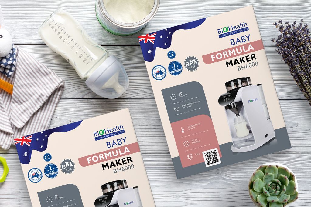 Máy Pha Sữa Bột Tự Động Biohealth BH6000 Pha Sữa Bột Nhanh Chỉ 10s, Không Vón Cục, Có App Mobile Điều Khiển Từ Xa