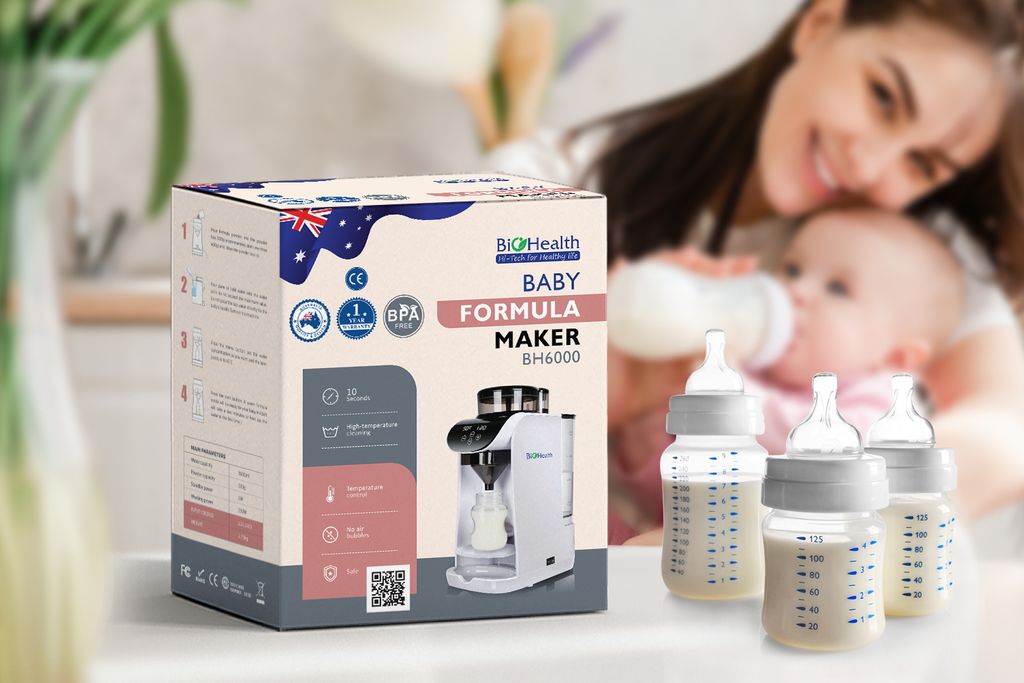 Máy Pha Sữa Bột Tự Động Biohealth BH6000 Pha Sữa Bột Nhanh Chỉ 10s, Không Vón Cục, Có App Mobile Điều Khiển Từ Xa