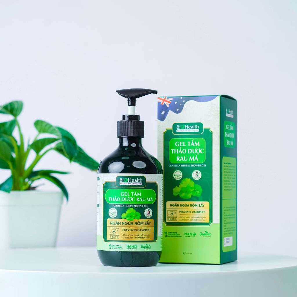 Gel Tắm Thảo Dược Rau Má Biohealth Ngăn Ngừa Rôm Sẩy 470ml