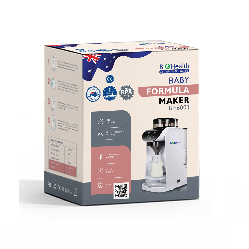 Máy Pha Sữa Bột Tự Động Biohealth BH6000 Pha Sữa Bột Nhanh Chỉ 10s, Không Vón Cục, Có App Mobile Điều Khiển Từ Xa