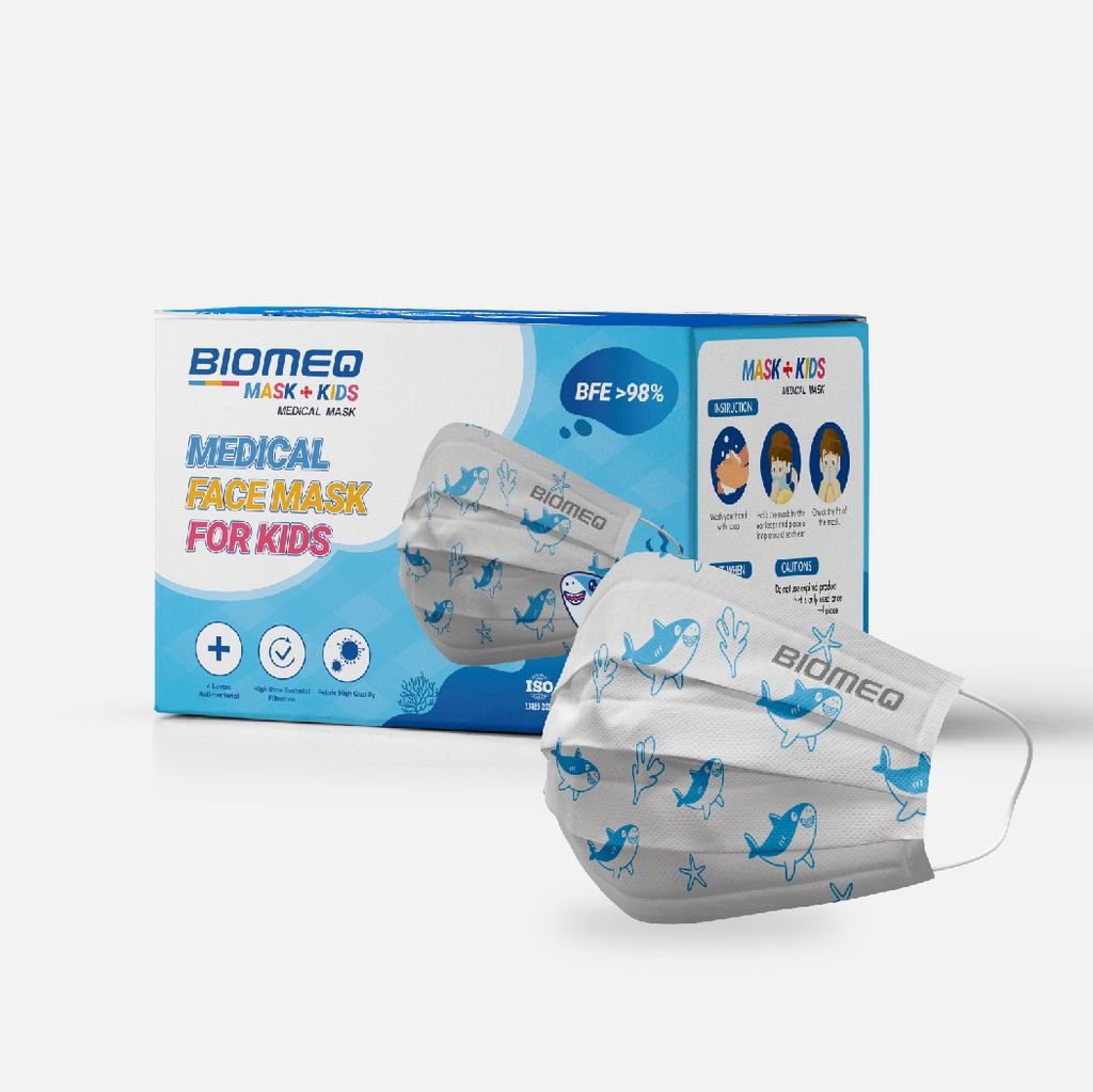 Khẩu trang BIOMEQ MASK+ KIDS HỘP 50 CÁI