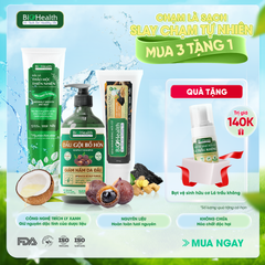 Combo Cái Răng Cái Tóc Là Góc Con Người 2 Gồm Dầu Gội Bồ Hòn, Dầu Xả & Kem Đánh Răng Than Gừng BioHealth