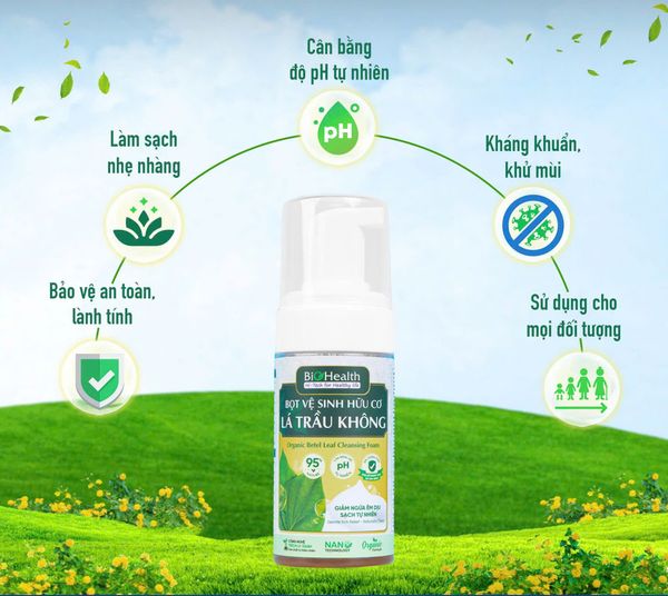 (Gift) Bọt Vệ Sinh Hữu Cơ Lá Trầu Không BioHealth 100ml trị giá 140.000đ