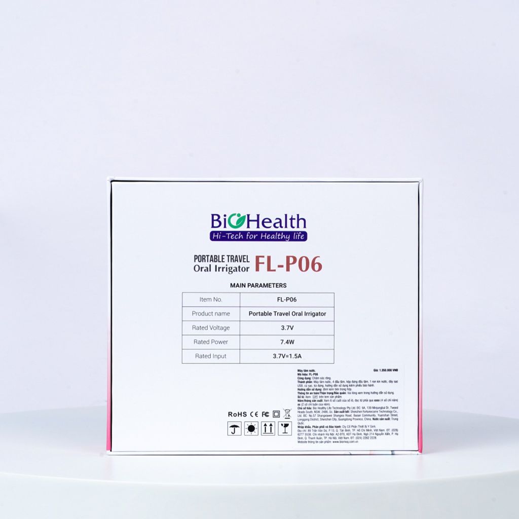 Máy Tăm Nước Biohealth FL P06, Sạch Mảng Bám, Nhỏ Gọn Tiện Lợi Khi Đi Du Lịch