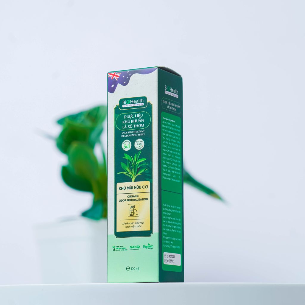 Dung Dịch Khử Khuẩn Lá Xô Thơm Khử Mùi Hữu Cơ BioHealth 100ml
