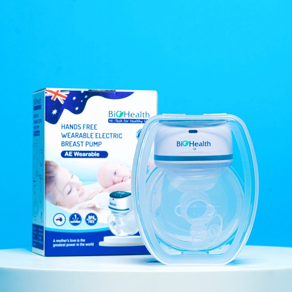 Máy Hút Sữa Rảnh Tay 1 Bình BioHealth AE WEARABLE, Nhỏ Gọn, Phễu Thảo Rời Dễ Chọn Size
