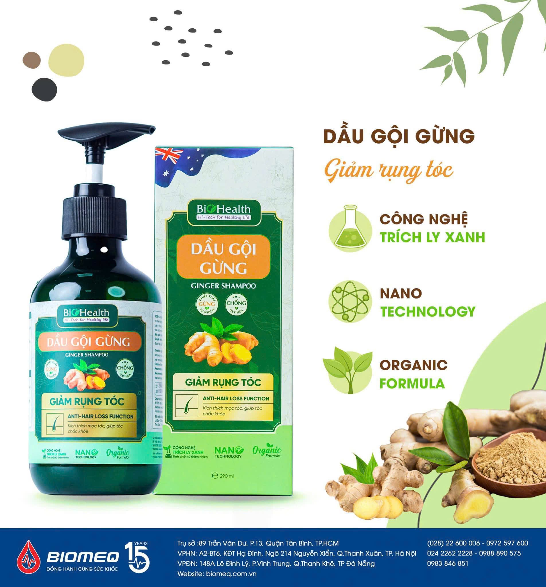 Dầu Gội Gừng Biohealth Giảm Rụng Tóc 290ml