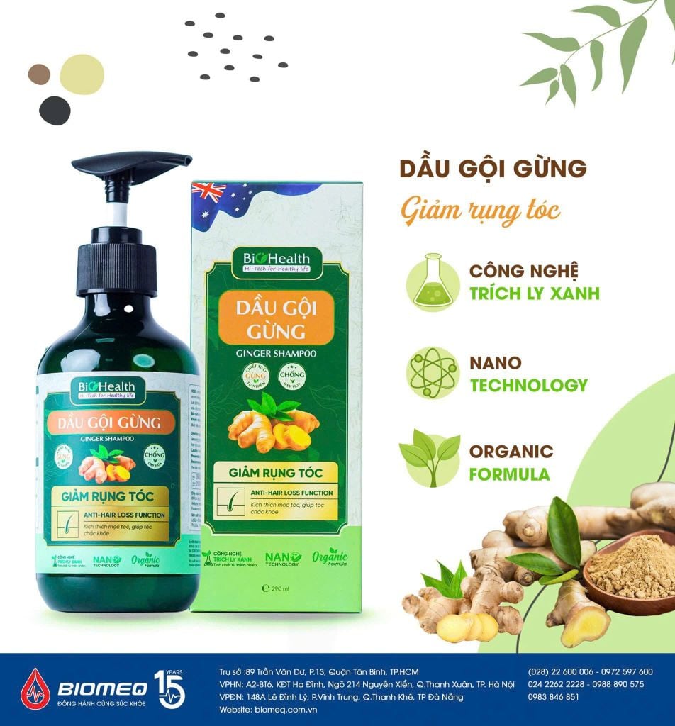 Combo Cái Răng Cái Tóc Là Góc Con Người 1 Gồm Dầu Gội Gừng, Dầu Xả & Kem Đánh Răng Bạc Hà BioHealth