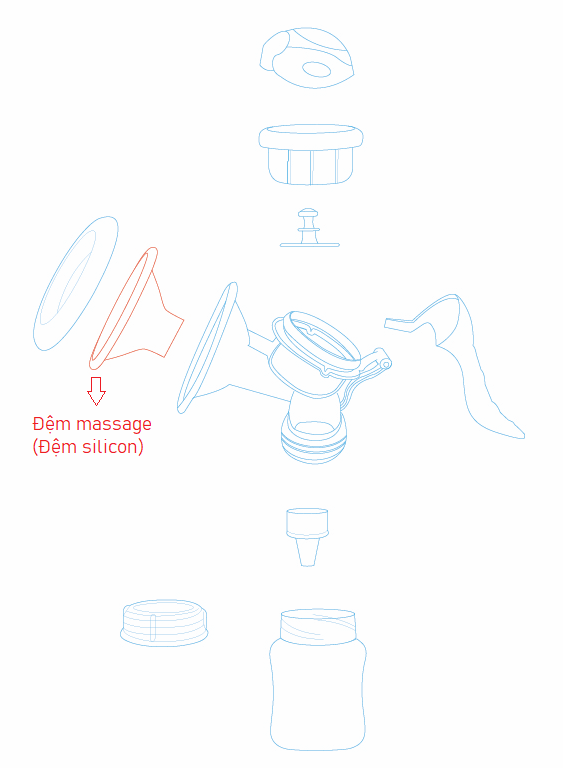 Phụ Kiện Dụng Cụ Hút Sữa Cơ SANITY AP154-AM