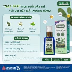 Gel Rửa Mặt Ngừa Mụn Xương Rồng BioHealth, Làm Sạch Da Nhờn, Ngăn Ngừa Mụn, Phục Hồi Tổn Thương Do Mụn 60ml