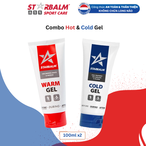 Combo Gel Nóng 100ml và Gel Lạnh 100ml Starbalm, Dùng Trước - Trong - Sau Vận Động