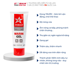 Combo Gel Nóng 100ml và Gel Lạnh 100ml Starbalm, Dùng Trước - Trong - Sau Vận Động