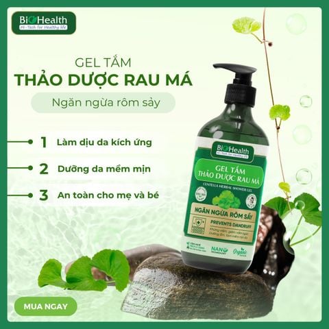 Gel Tắm Thảo Dược Rau Má Biohealth Ngăn Ngừa Rôm Sẩy 290ml