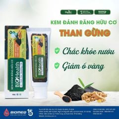 Kem Đánh Răng Hữu Cơ Than Gừng BioHealth, Chắc Khỏe Nướu Giảm Ố Vàng 70g
