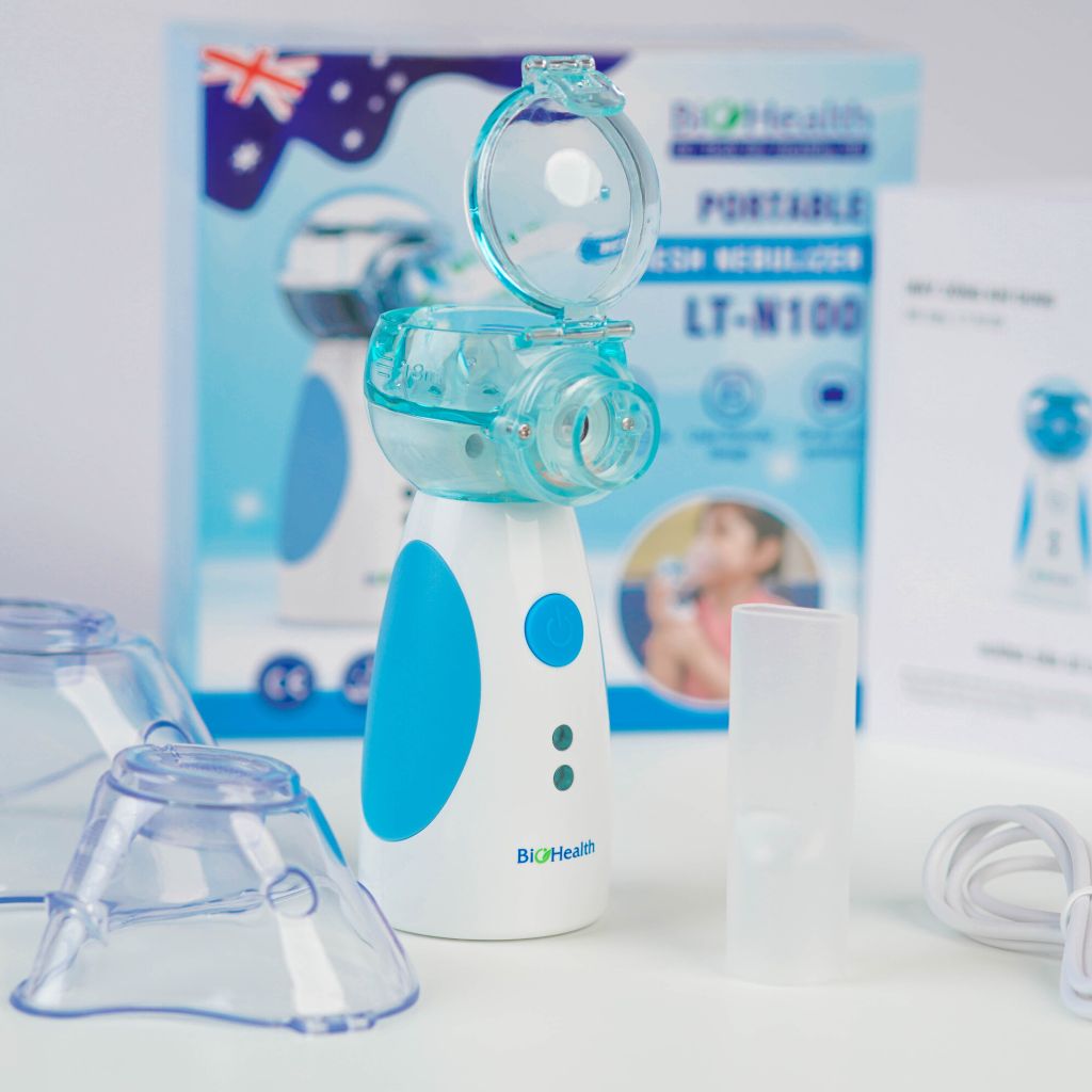 Máy Xông Khí Dung Cầm Tay BIOHEALTH LT-N100, Nhỏ Gọn, Có Thể Xông Khi Đặt Nằm Nghiêng