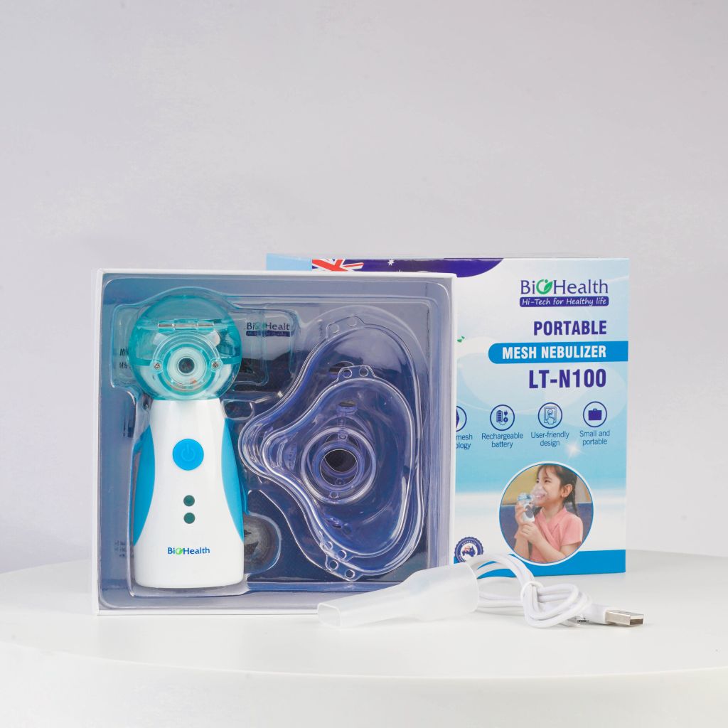 Máy Xông Khí Dung Cầm Tay BIOHEALTH LT-N100, Nhỏ Gọn, Có Thể Xông Khi Đặt Nằm Nghiêng