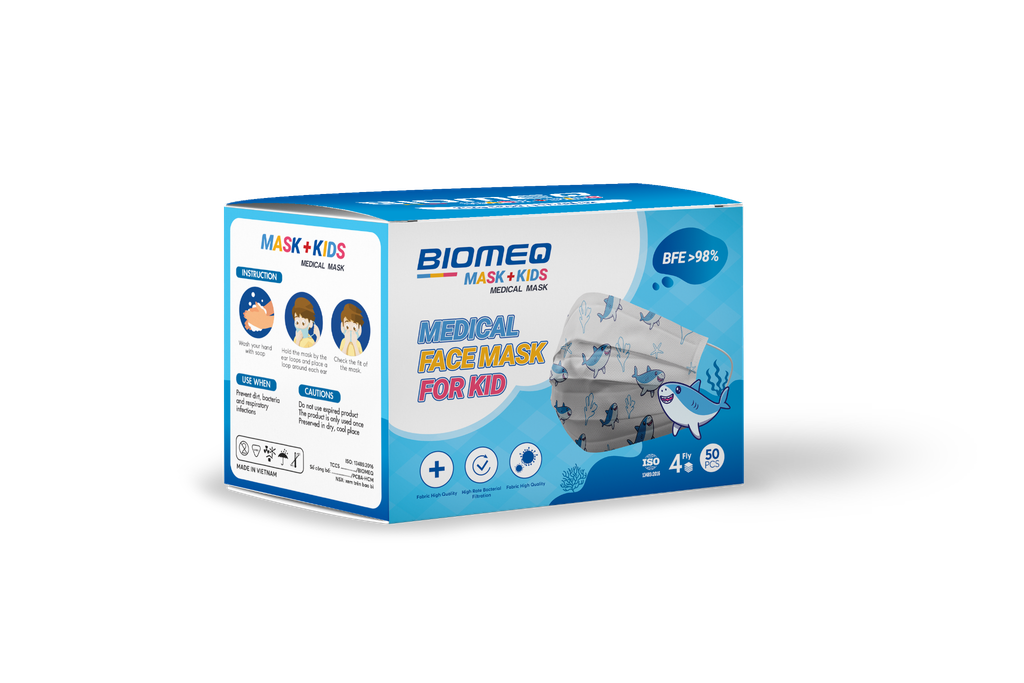 Khẩu trang BIOMEQ MASK+ KIDS HỘP 50 CÁI