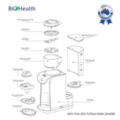 Máy Pha Sữa Bột Tự Động Biohealth BH6000 Pha Sữa Bột Nhanh Chỉ 10s, Không Vón Cục, Có App Mobile Điều Khiển Từ Xa