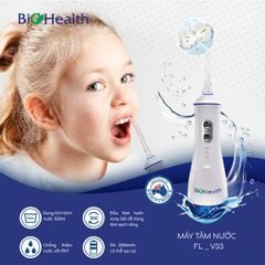 Máy Tăm Nước Cá Nhân Biohealth FL - V33, Tia Nước Mạnh Mẽ, Làm Sạch Kẽ Răng
