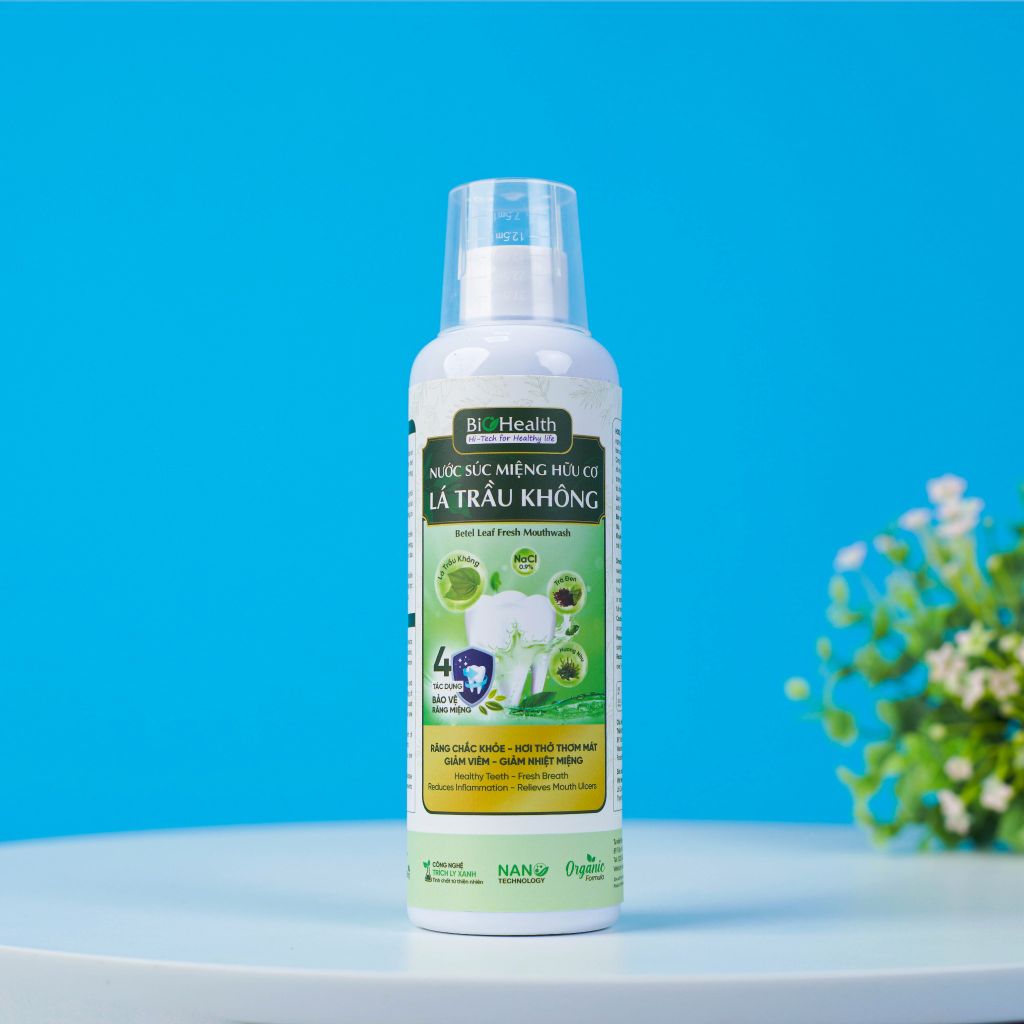 Nước Súc Miệng Hữu Cơ Lá Trầu Không BioHealth, Giảm Viêm, Giảm Nhiệt Miệng 250ml
