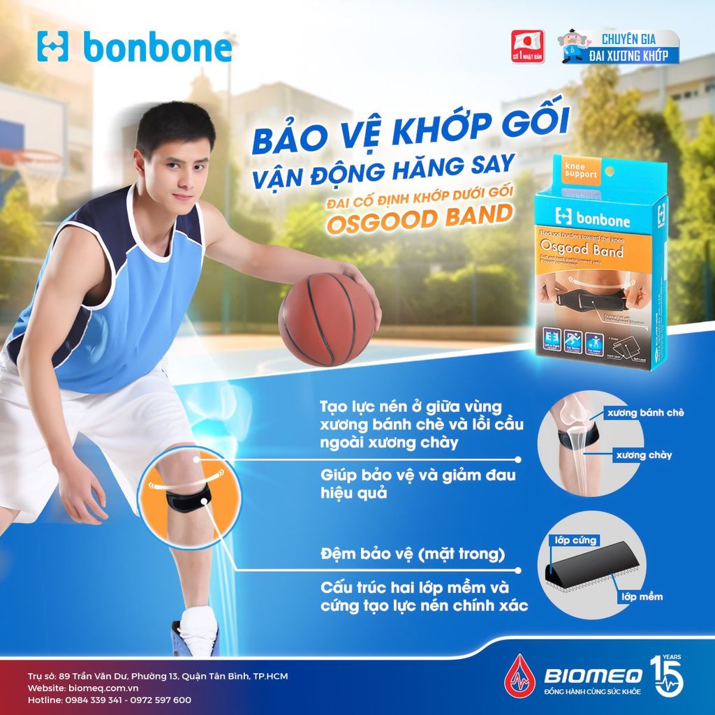 Đai Cố Định Khớp Dưới Gối OSGOOD BAND FREESIZE bonbone Nhật Bản